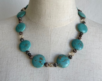 Vintage Howlite Necklace and Earring Set