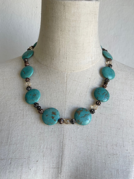 Vintage Howlite Necklace and Earring Set