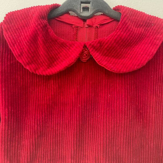 Vintage Little BB Toddler Girls Red Corduroy Part… - image 8