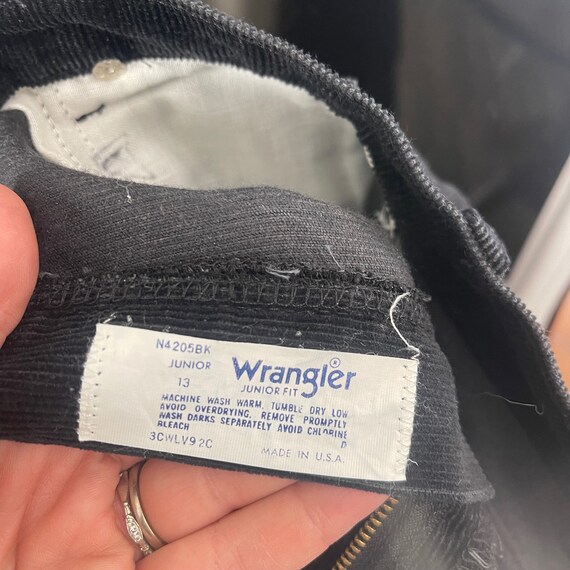 Vintage Wrangler Black Corduroy 5 Pocket Jeans Si… - image 8