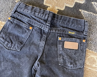 Vintage Little BB Unisex Black High Waist Western Jeans Kids Size 6