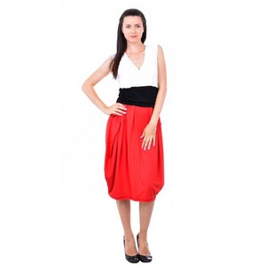 Sukienka maxi w dużym rozmiarze / sukienka do kolan / sukienka drapowana / sukienka za kolano / sukienka bez rękawów / sukienka trójkolorowa / sukienka balonowa