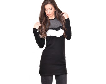 Knitted Tunic, Women Tunic, Plus Size Tunic, Oversize Tunic, Long Sleeve Tunic, Tunic with Ruffles, Elegant Tunic, Formal Tunic, Long Top