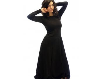 Robe Noire Plein Sud Jeanius - Col V, Taille évasée - Taille 42 (UK14/US12) - Neuve étiquetée