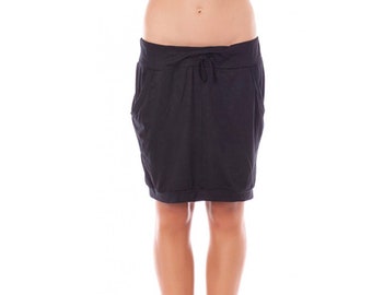 Jupe crayon noire longueur genou / jupe taille haute / jupe longue grande taille / jupe tube moulante / jupe ajustée / jupe longueur genou en jersey