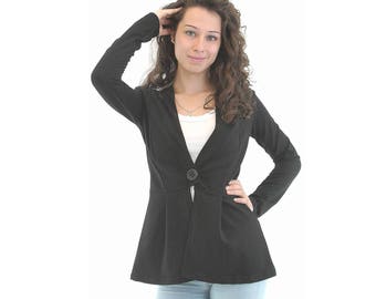 Black Blazer, Sport and Elegant Blazer, Women Blazer, Autumn and Spring Blazer, Midi Blazer, Plus Size Blazer, Maxi Blazer, Oversized Blazer