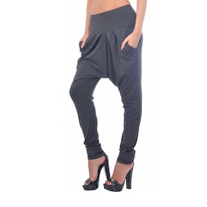 Gray Drop Crotch Pants