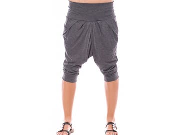 Gray Drop Crotch Pants