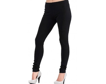 High waist leggings / black leggings / yoga pants / women leggings / plus size leggings / yoga leggings / elastic waist leggings