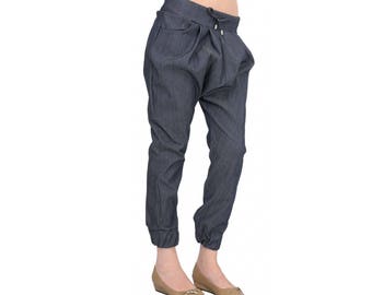 Denim Drop Crotch Pants