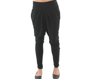 Black Drop Crotch Pants