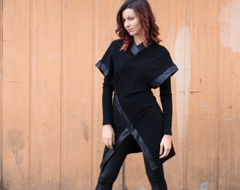 Black Knit Tunic - Etsy