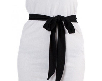 Ceinture femme noire, en jersey