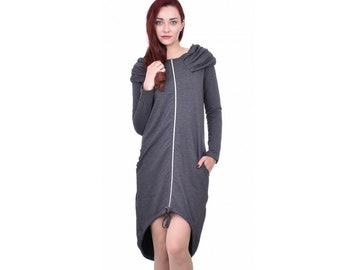 Lang asymmetrisch vest, met ritssluiting