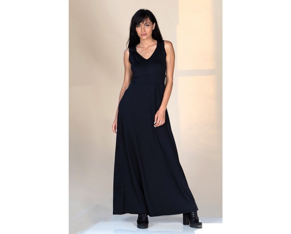 Long Black Dress Midi Dress Tank Top Dress Sleeveless Dress