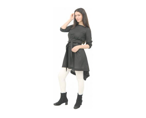 womens black tunic dress