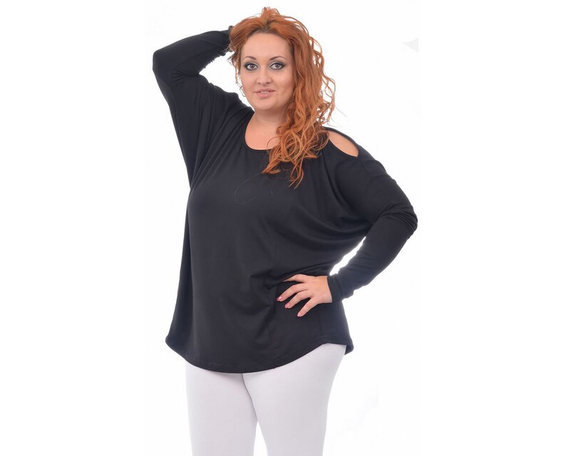 Plus Size Maxi Blouse Balloon Blouse 5XL 4XL Black Women Blouse Oversize Blouse Loose Blouse Long Sleeves Flaved Blouse Baggy Blouse