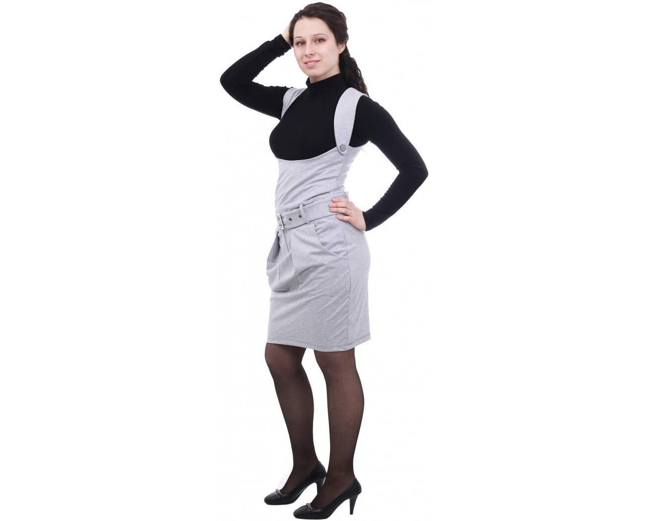 knee length pinafore