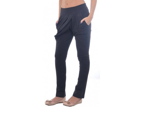 black jersey trousers womens