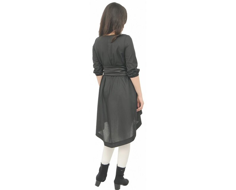 Asymmetrical Tunic Long Sleeves Tunic Plus Size Women Tunic Top Long White Shirt White Tunic Top with Leather Belt Maxi Oversize Tunic