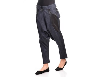 Denim Drop Crotch Pants