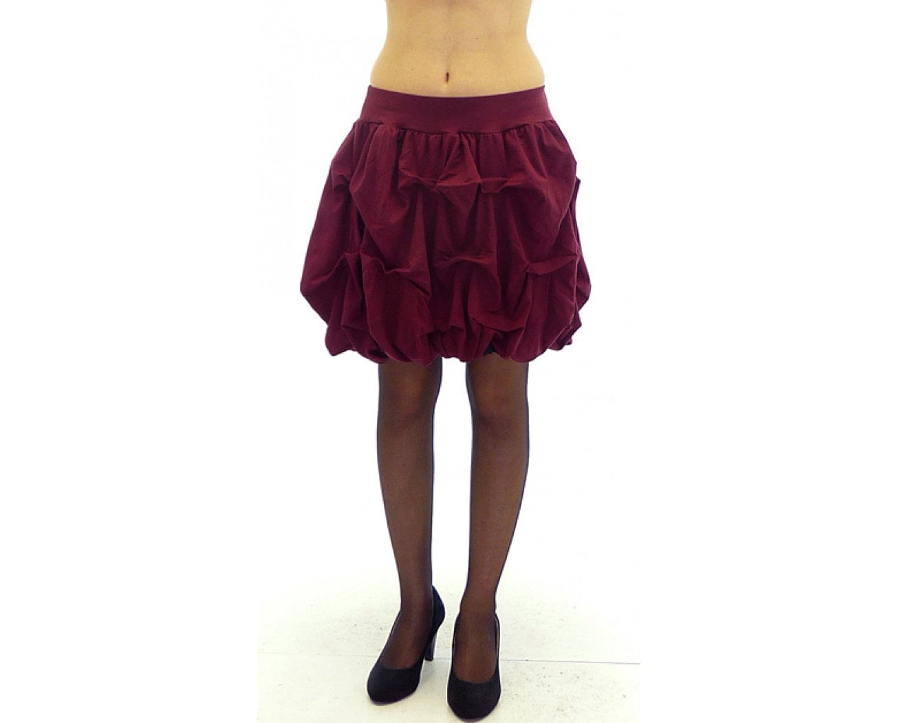 Knee length clearance black bubble skirt