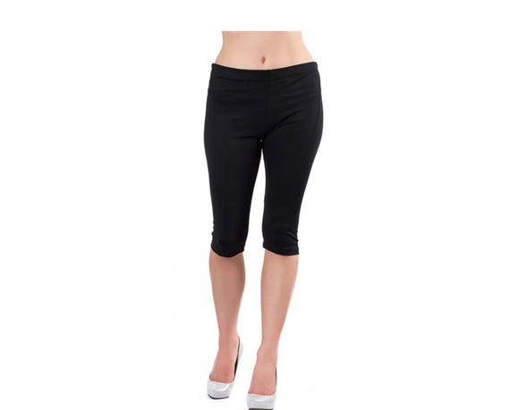 Capri Leggings / Short Leggings / Black Leggings / Gym Leggings / High  Waist Leggings / Plus Size Leggings / Knee Length Leggings 