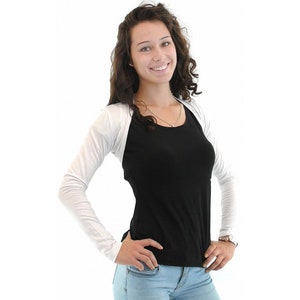 Front open black bolero, with long sleeved, made from jersey image 6