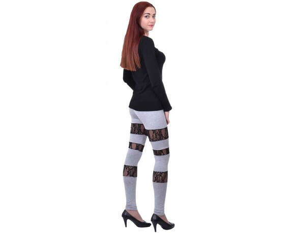 Leggings dentelle leggings noir legging taille haute legging femme leggings dentelle noire legging grande taille Etsy France