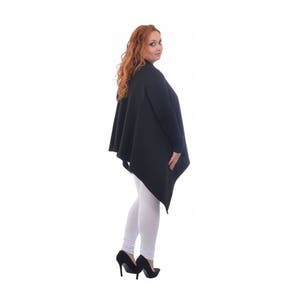 Asymmetrical Cardigan, Black Cardigan, Women Cardigan, Long Cardigan, Knitted Cardigan, Maxi Cardigan, Autumn Cardigan, Plus Size Cardigan image 6