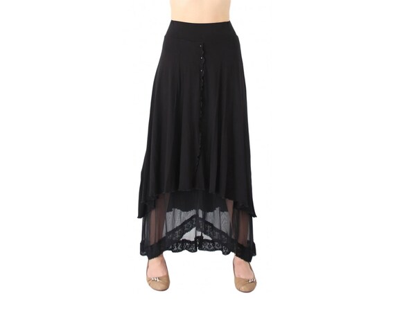 black lace skirt plus size