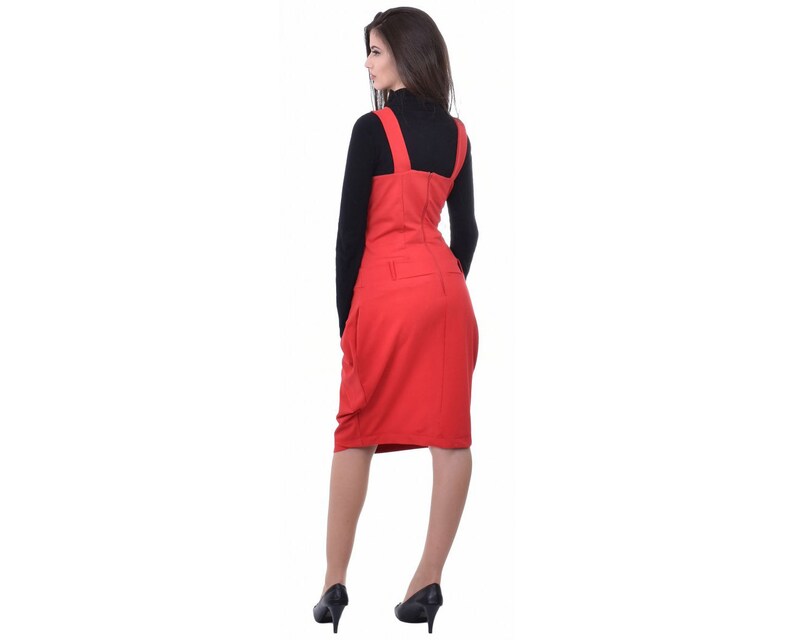 knee length pinafore