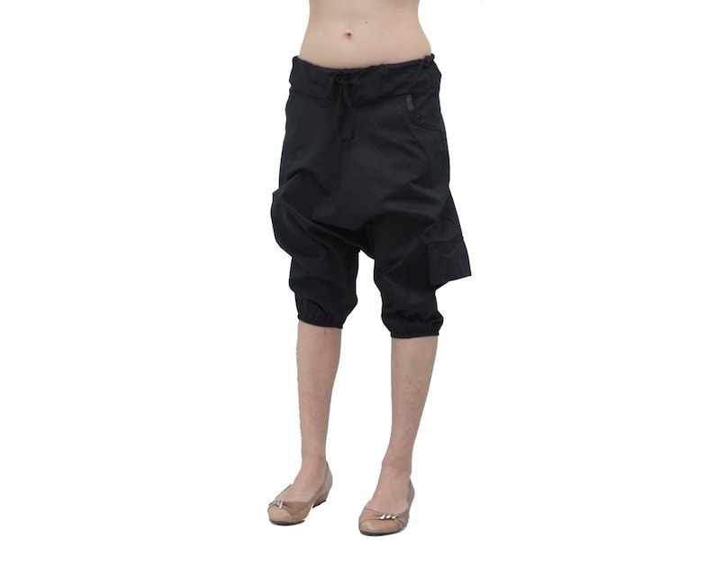 Capri Harem Drop Crotch Trousers Wide Leg Pants Plus Size Maxi Pants Drop Crotch Pants Stylish Harem Black Harem Boho Pants