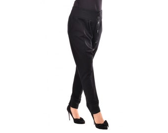 Black Drop Crotch Pants