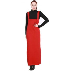 Black pinafore / long pinafore / floor length pinafore / winter pinafore / plus size pinafore / maxi pinafore / bodycon pinafore image 7