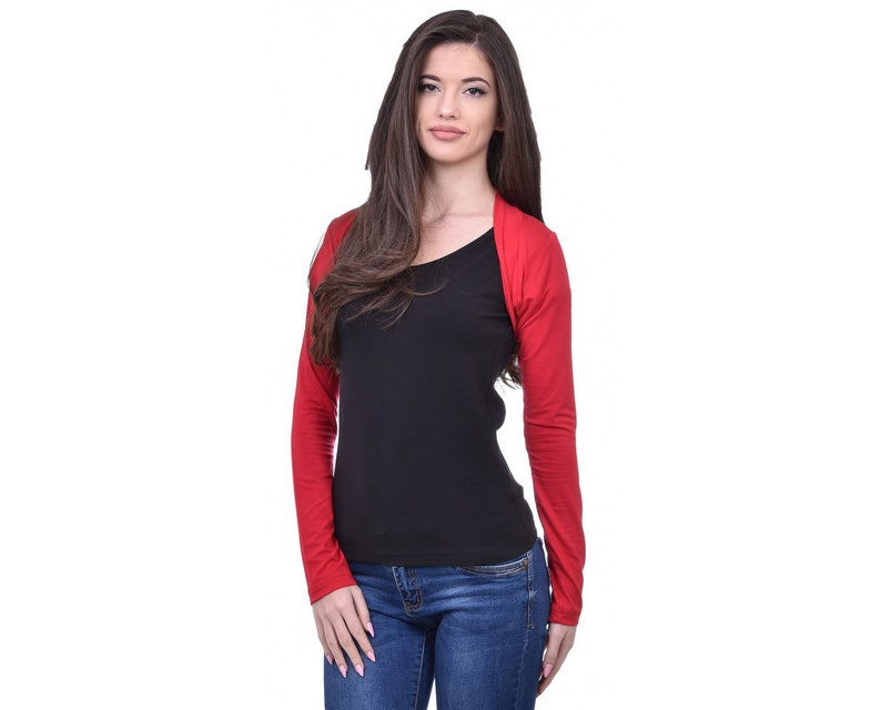 Black Long Sleeve Bolero Black Shrug Plus Size Bolero Shrug Etsy Canada