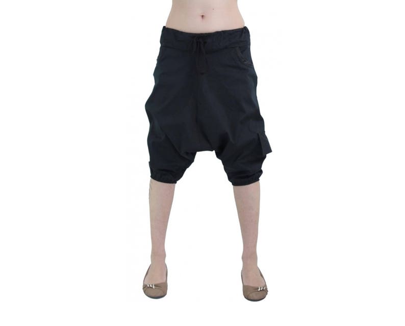 Capri Harem Drop Crotch Trousers Wide Leg Pants Plus Size Maxi Pants Drop Crotch Pants Stylish Harem Black Harem Boho Pants
