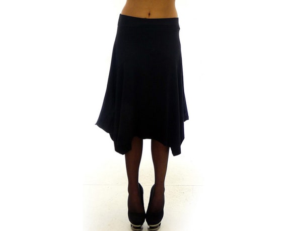 Black Asymmetric Skirt With Elastic Waist / High Waist Midi Skirt / Plus  Size Maxi Skirt / Casual Boho Skirt, Elastic Flared Waistband Skirt - Etsy