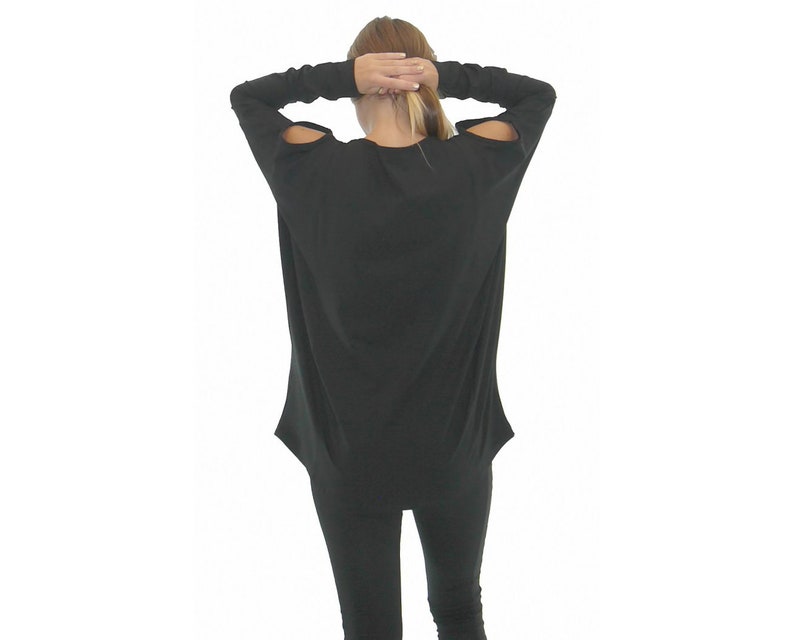 Plus Size Maxi Blouse Balloon Blouse 5XL 4XL Black Women Blouse Oversize Blouse Loose Blouse Long Sleeves Flaved Blouse Baggy Blouse