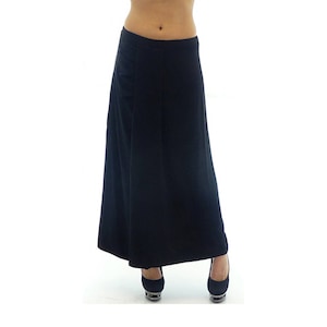 Long black high waist skirt with elastic waistband / midi wrap skirt / plus size maxi skirt / floor length elastic waist skirt / tulip skirt