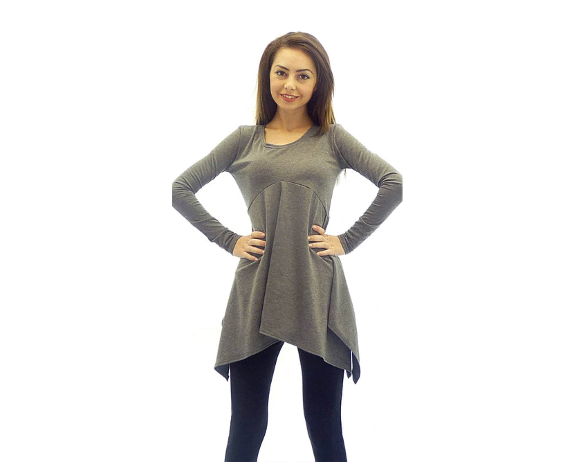 Loose Women Tunic Top Plus Size Tunic Blouse Gray Tunic | Etsy