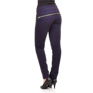Blue trousers with zipper