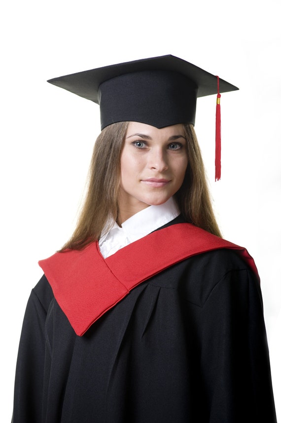 red gown for graduation