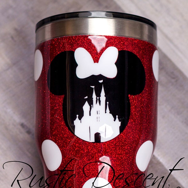 M Mouse and Castle Glitter Tumbler,