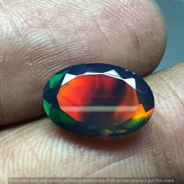 25% Off Extremely Rare AAAA Natural Ethiopian Black Opal Oval Faceted Gemstone 9.5x14x5.5mm Gem Grade Opal Code#BCUT142