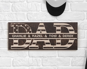 Personalized Dad Sign, Day Gifts for Dad, Dad Gifts from Daughter, Kids, Personalized Dad Wooden Sign, Dad Birthday Gifts