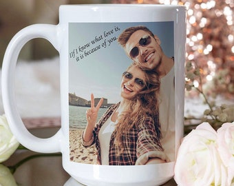 Personalized Photo Coffee Mug Birthday Gift, Photo Gifts for Him, Custom Mug Gift for Mom, Anniversary Gift for Her, Mug with Picture
