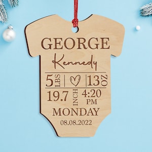 Baby Arrival Announcement Ornament, Baby Name With Birth Stats, Newborn Birth Stats, Baby Announcement, Baby Christmas, Baby Name Reveal