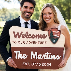 National Park Sign, Camp Wedding , Wedding Sign Personalized, National Park Service Sign, Nature Lover, RV Camping, Hiker Gift, Camp Sign