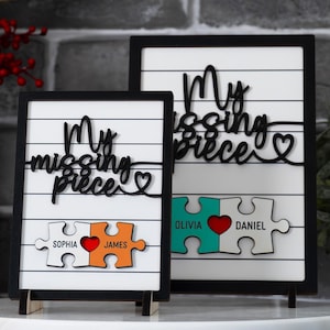 Couple Puzzle Sign, You&#39;re My Missing Piece Valentines Day Sign, Valentine Gifts for Him, Her, Missing Piece Sign, Significant Other Gift